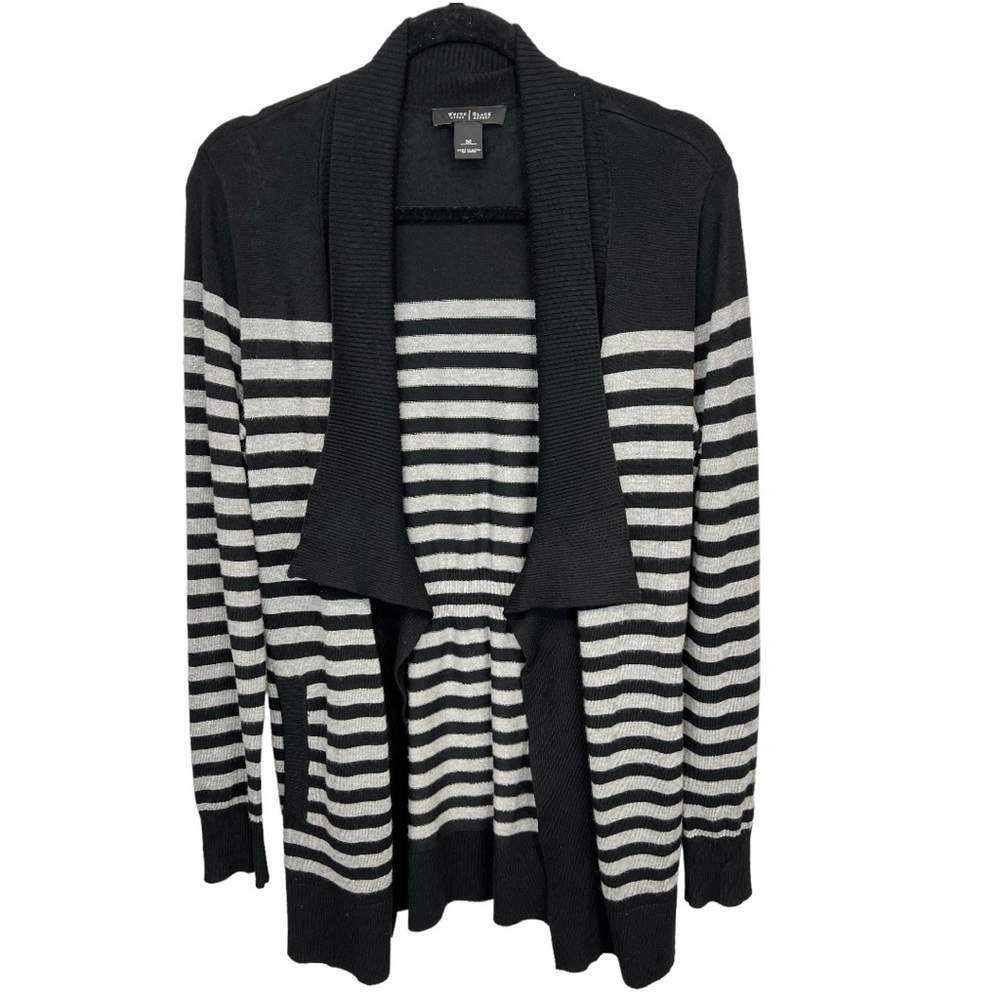 White House Black Market Open Front Striped Cardigan size M